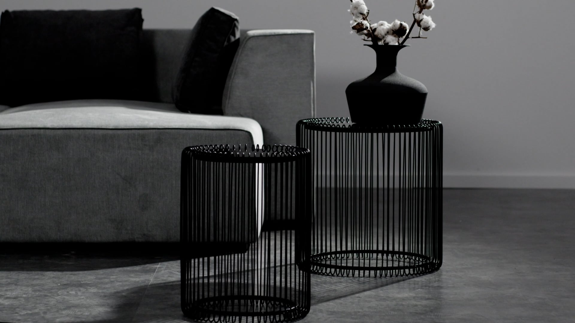 Side Table Wire Black Ø44cm (2/Set) - KARE USA