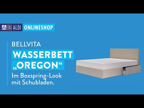 Wasserbett „Oregon“ im Boxspring-Look mit Schubladen 200 x 220 cm, beige