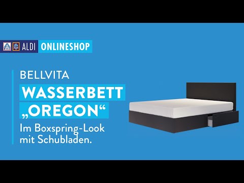 Wasserbett "Oregon" im Boxspring-Look mit Schubladen 180 x 200 cm, graphit