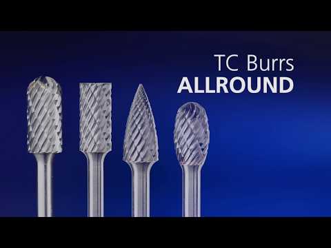 Tungsten carbide high-performance burr ALLROUND cylindrical with radius end WRC dia. 16x25mm shank dia. 6mm universal coarse Youtube