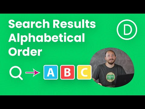 How To Show Divi Search Results In Alphabetical Order - Tutorial by Pee ...
