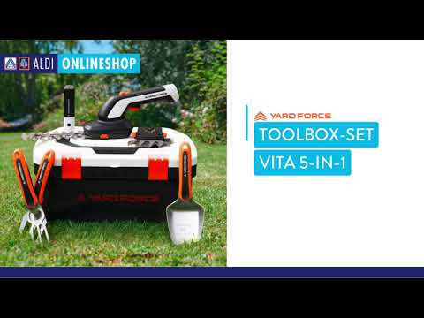 Vita Toolbox, 4 V, mit Akku-Gras- und Strauchschere, Koffer, Zubehör