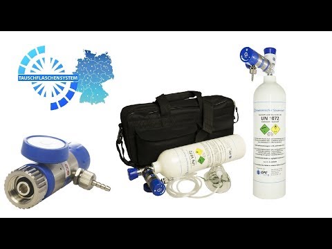 Gase-Kaufen mobil medizinischer Sauerstoff mit Mediselect 25 Druckregler  und Maske, 2 Liter