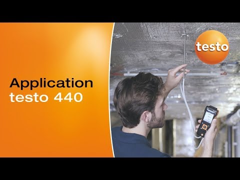 Volume flow measurement in ducts with the air velocity and IAQ measuring instrument testo 440