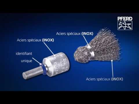 Brosse plate COMBITWIST INOX-TOTAL RBGIT Ø 115x12x22,2 mm, fil d'acier inoxydable Ø 0,35 mm, meuleuse d'angle Youtube